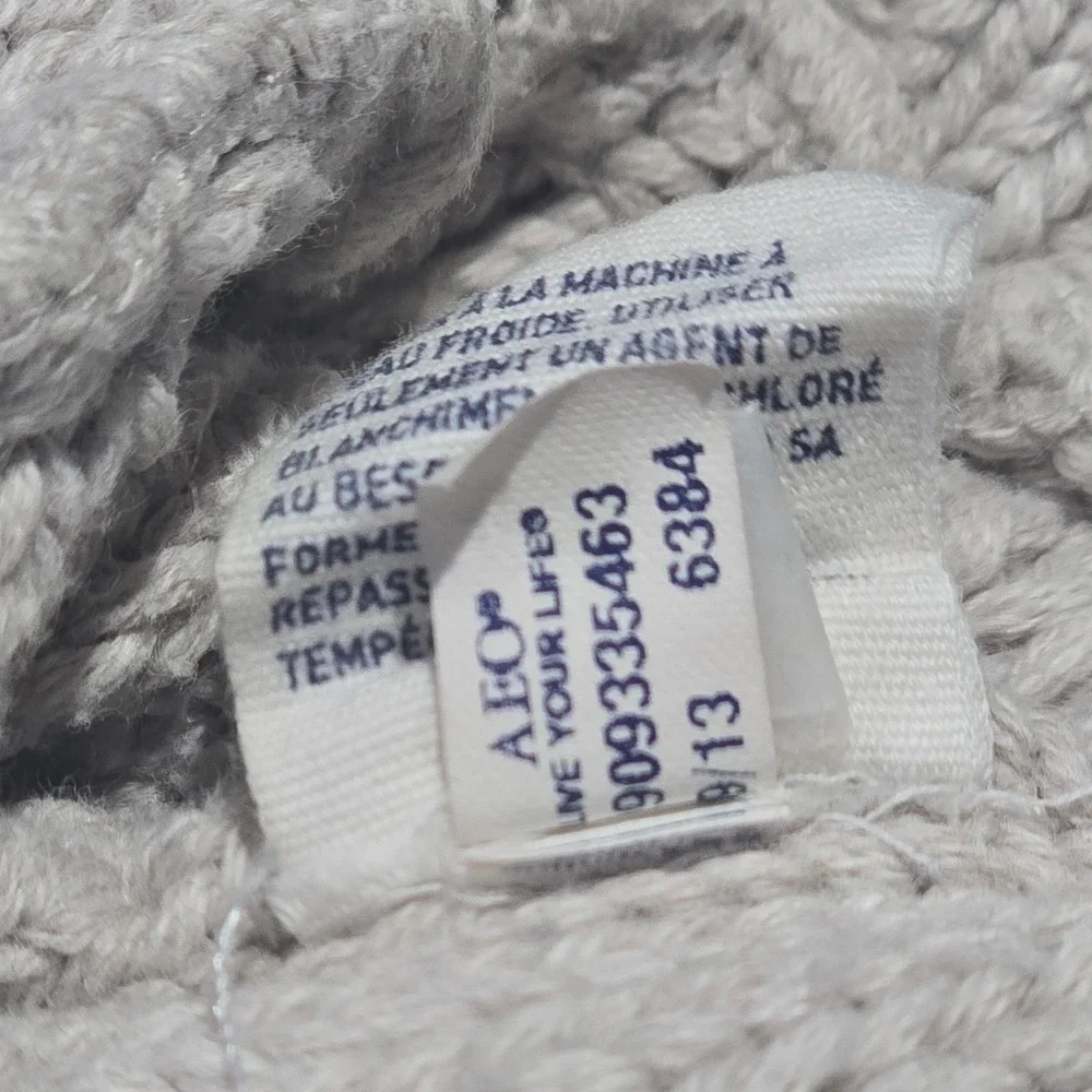 American Eagle Blue Open‎ Weave Cotton Knit Sweater Size L Bohemian
